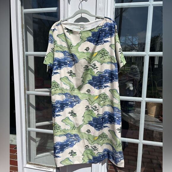 WHiT Esme Landscape Print Silk Dress NWT - Picture 11 of 16